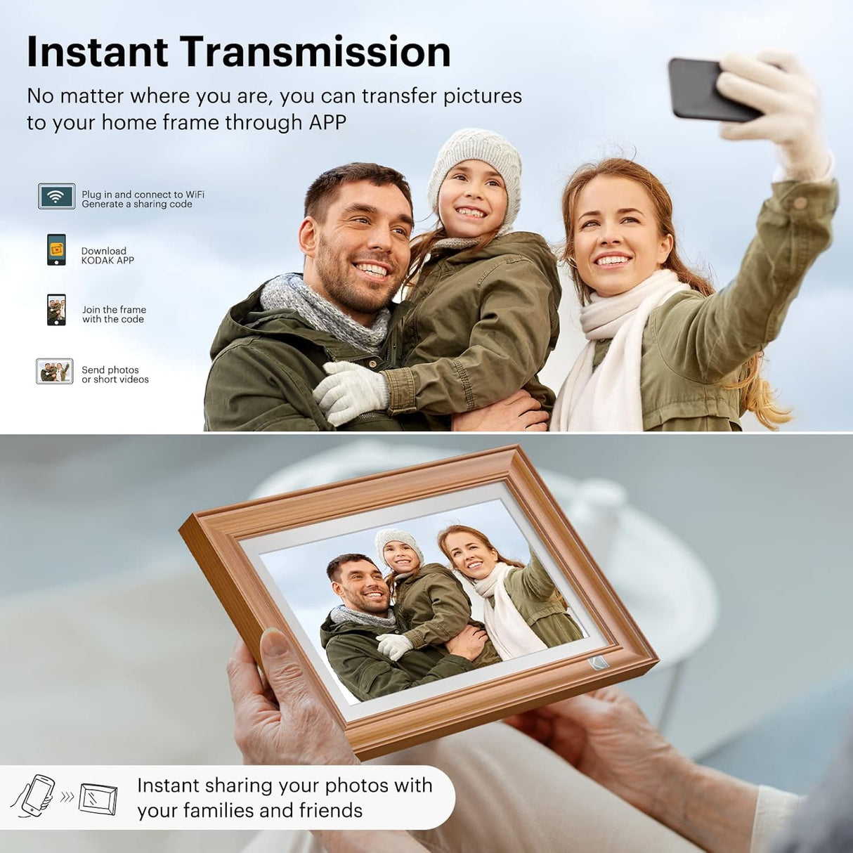 FHD Digital Photo Frame Touch Screen with Wi-Fi Enabled by KODAK | Digital Photo Frame | Tradeo Shopping