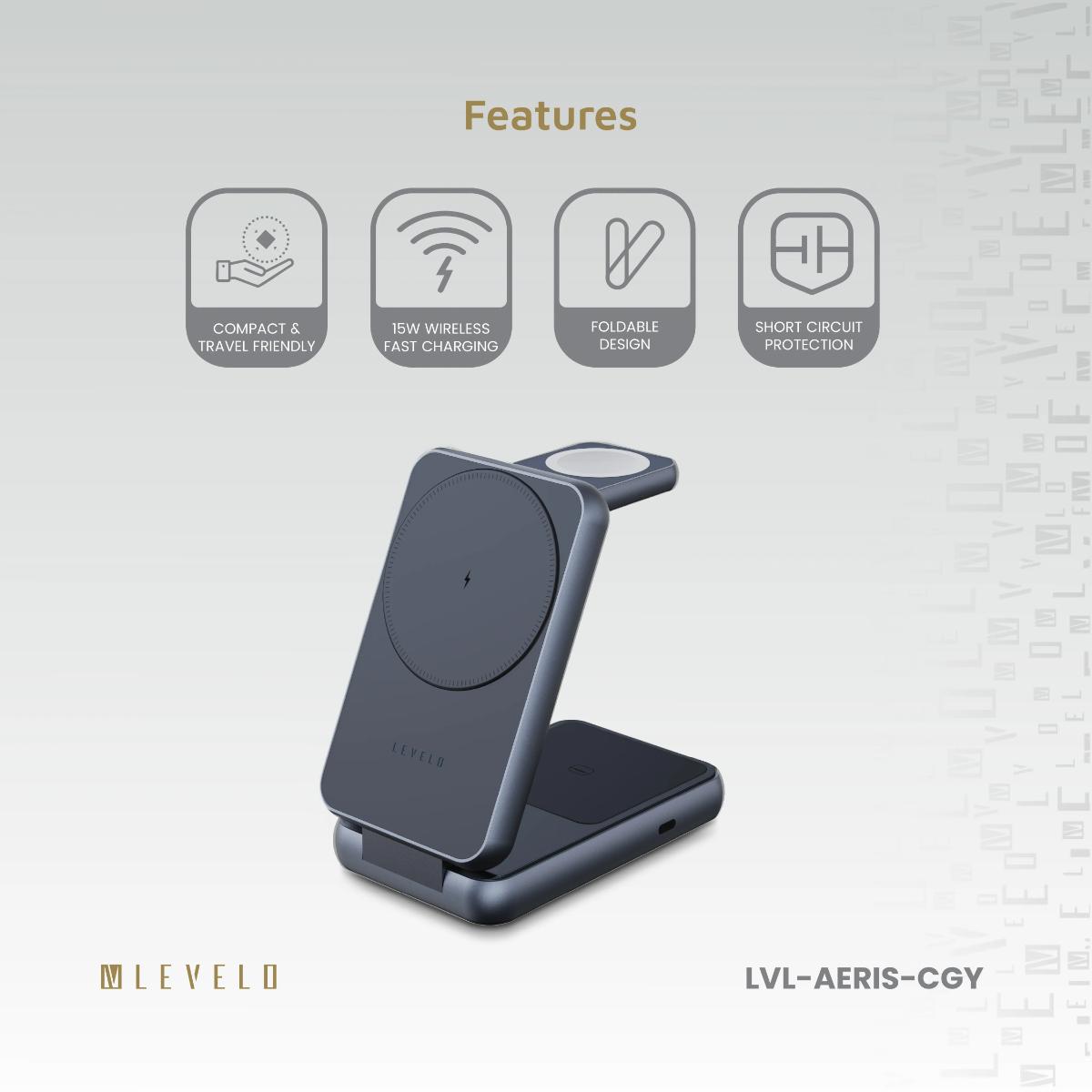 Levelo 3 in 1 Foldable Wireless Charger