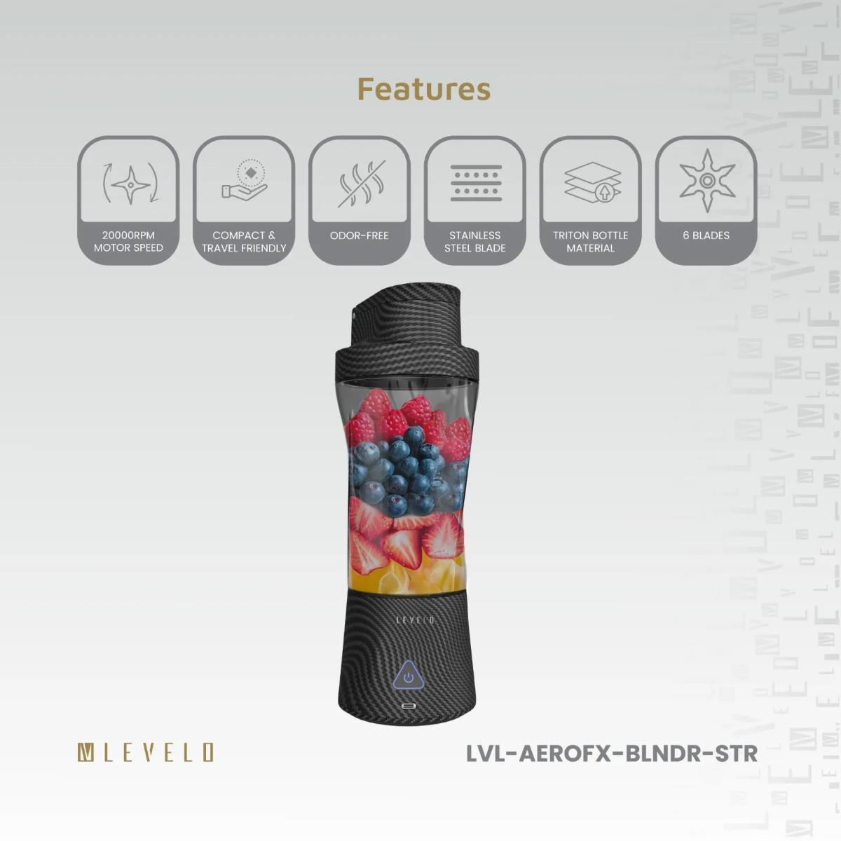 Levelo Portable Carbon Fiber Blender Aeroflex