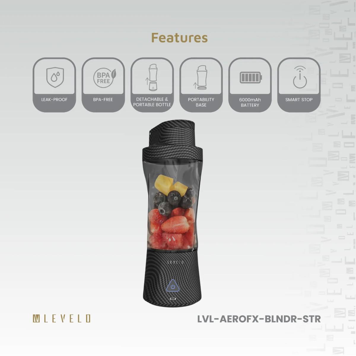Levelo Portable Carbon Fiber Blender Aeroflex