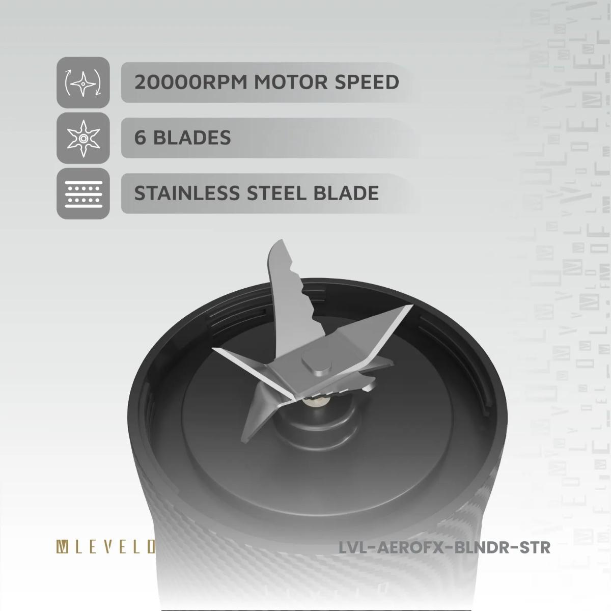 Levelo Portable Carbon Fiber Blender Aeroflex