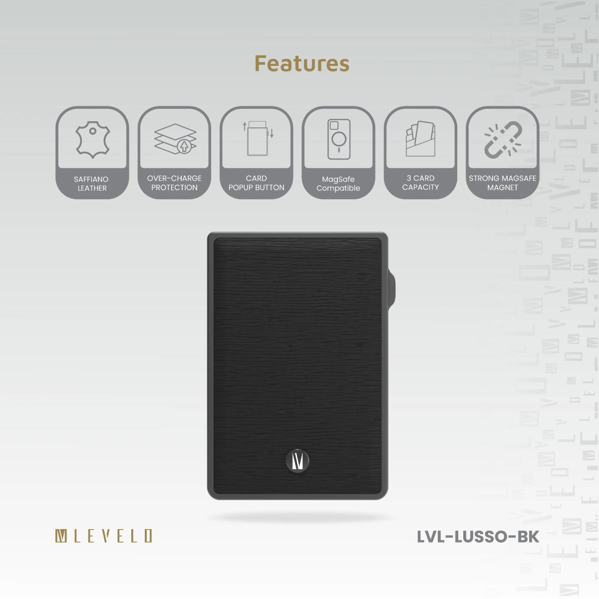 Levelo Lusso MagSafe Saffiano Leather Card Holder