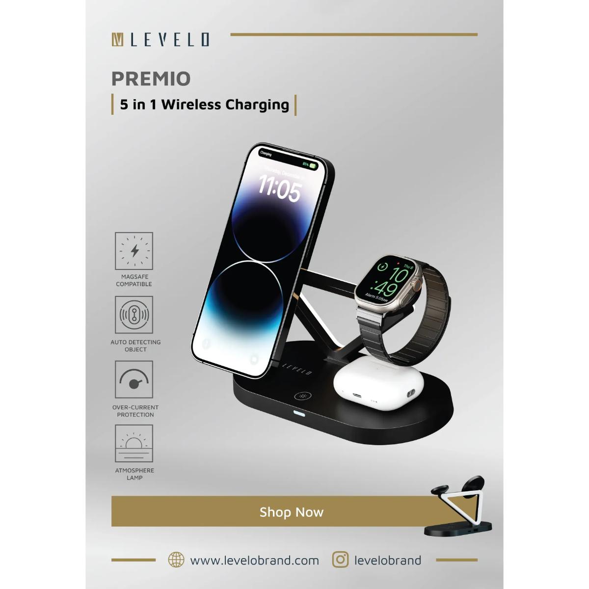 Levelo Premio 5 In 1 Wireless Charging Pad