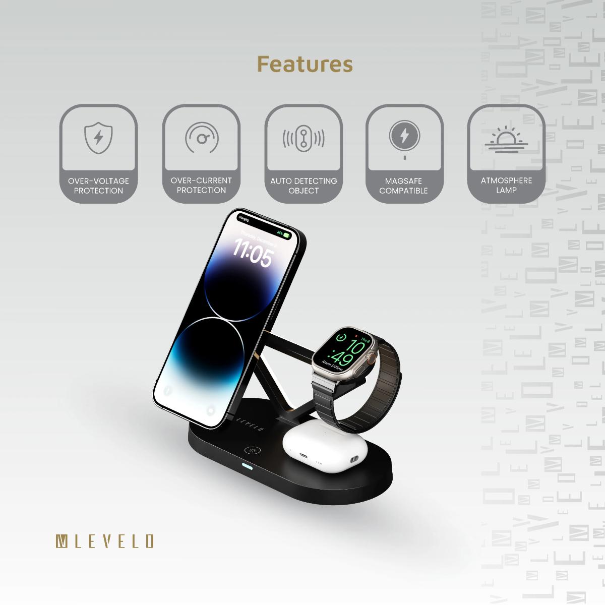 Levelo Premio 5 In 1 Wireless Charging Pad