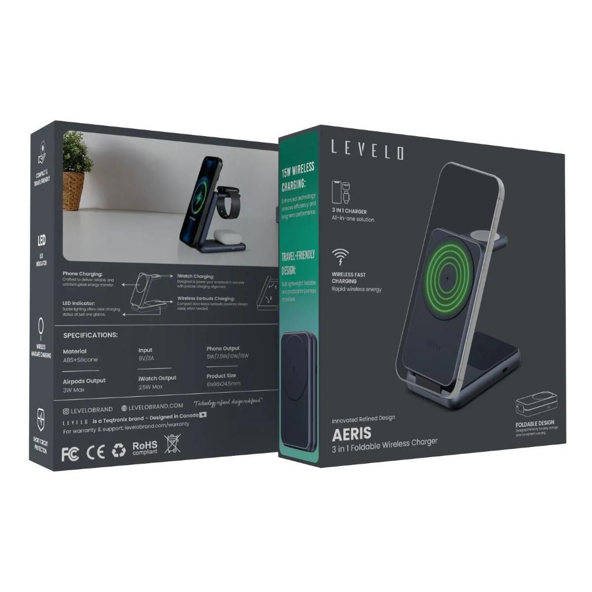 Levelo 3 in 1 Foldable Wireless Charger