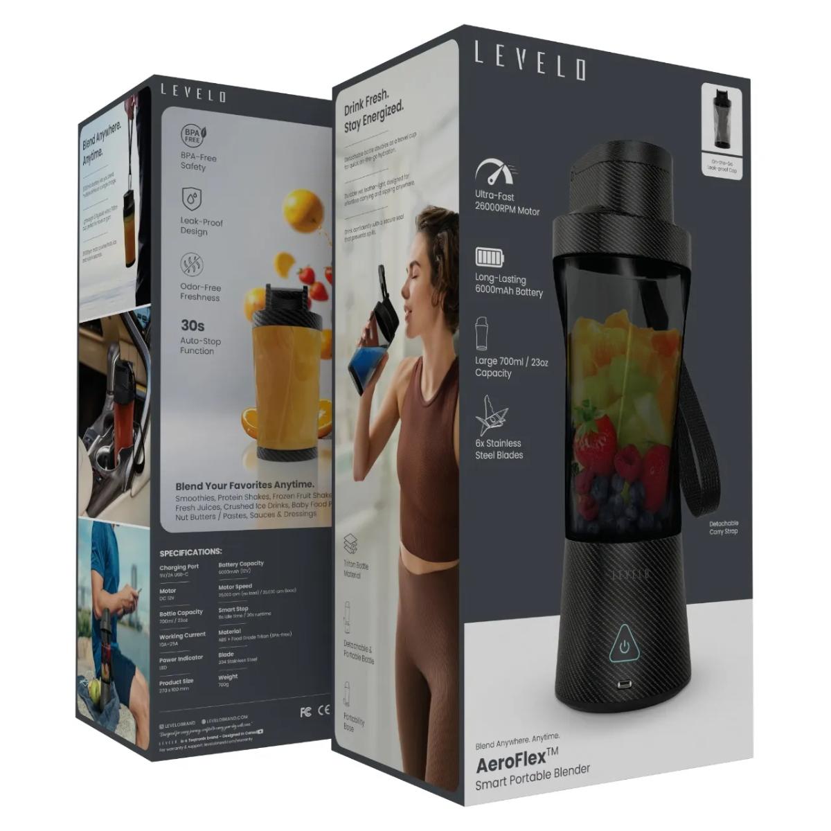 Levelo Portable Carbon Fiber Blender Aeroflex