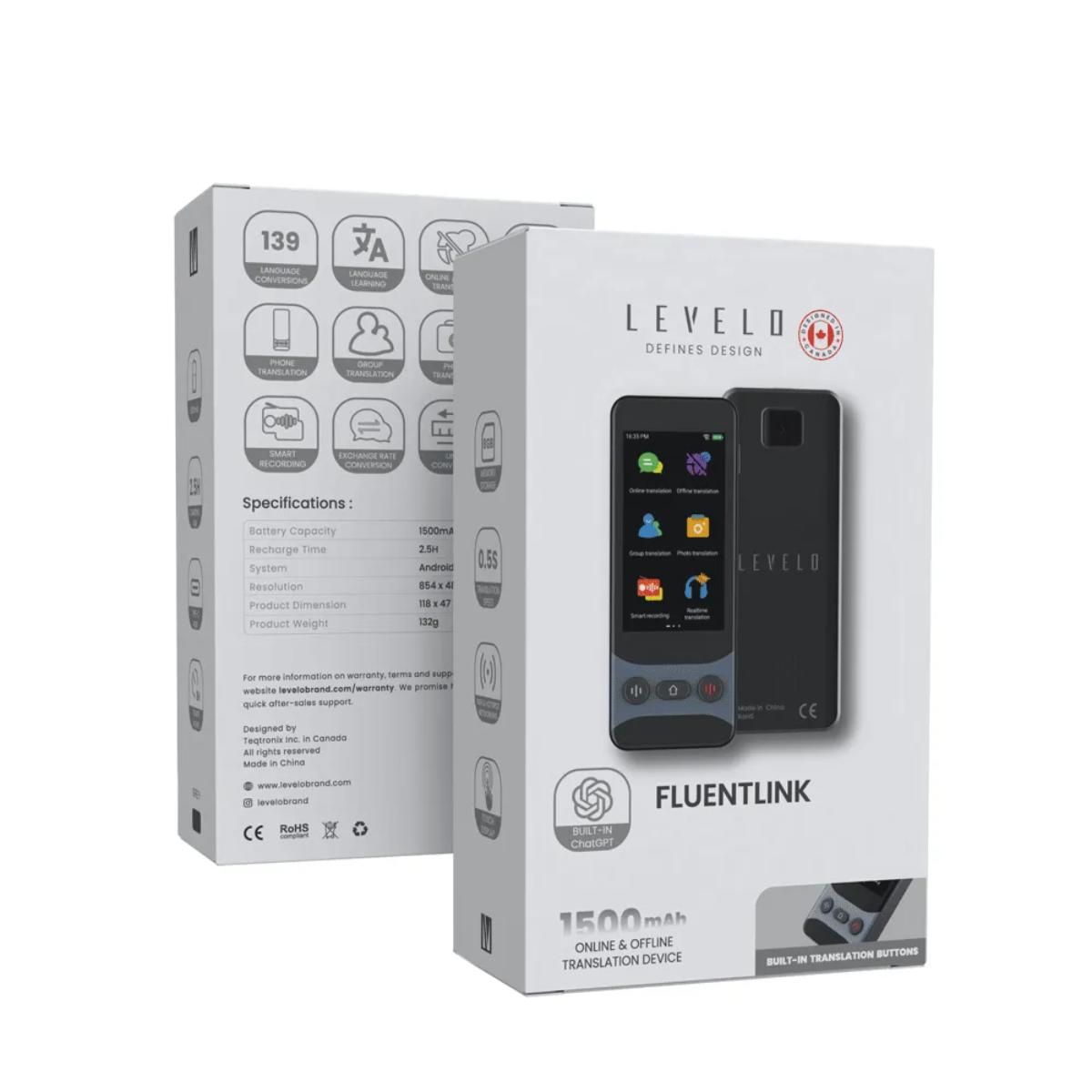 Levelo FluentLink Offline & Online Voice Translator