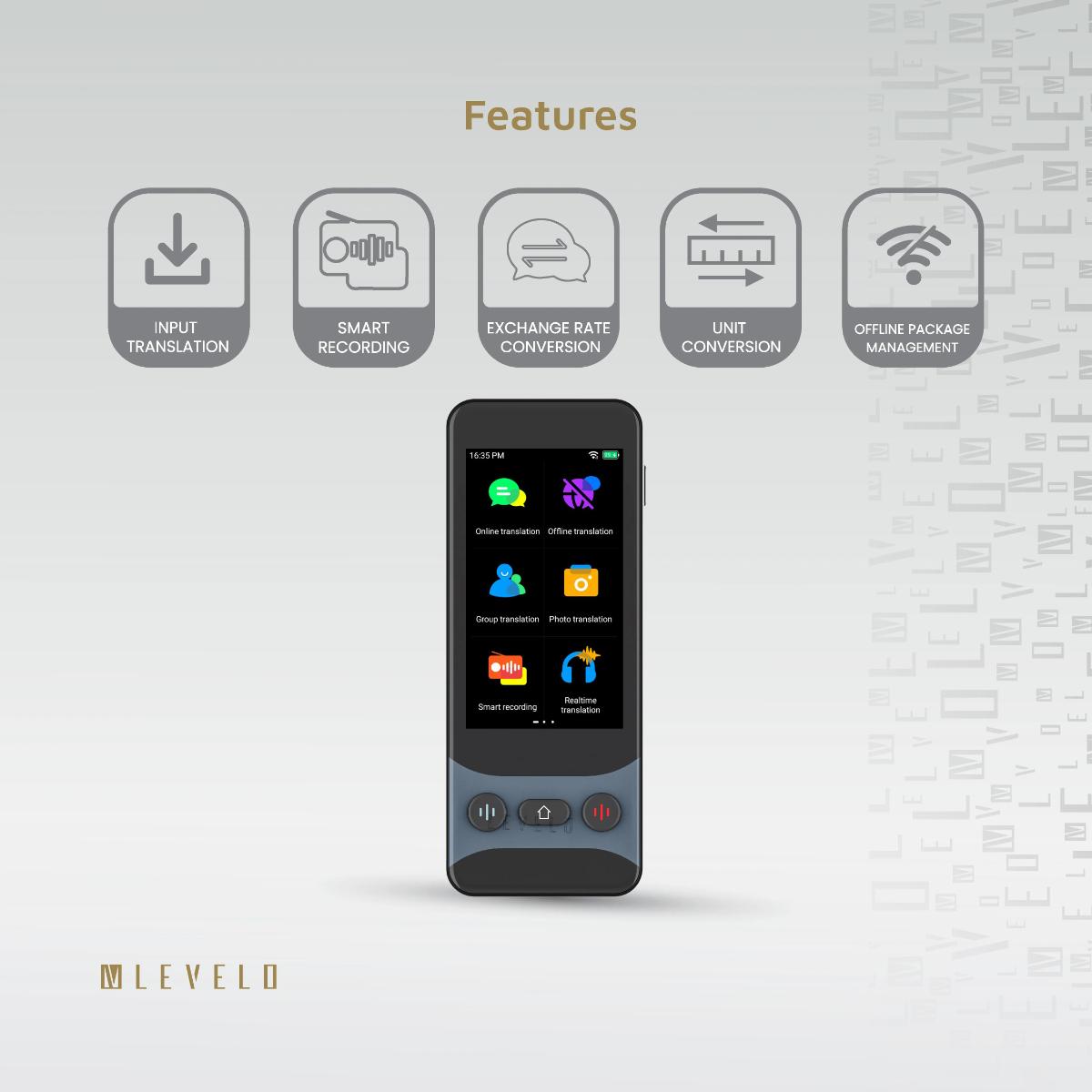 Levelo FluentLink Offline & Online Voice Translator