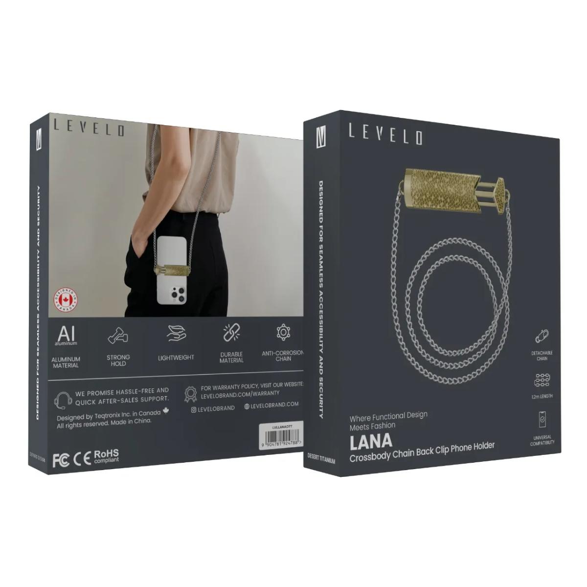 Levelo Lana Crossbody Chain Back Clip Phone Holder