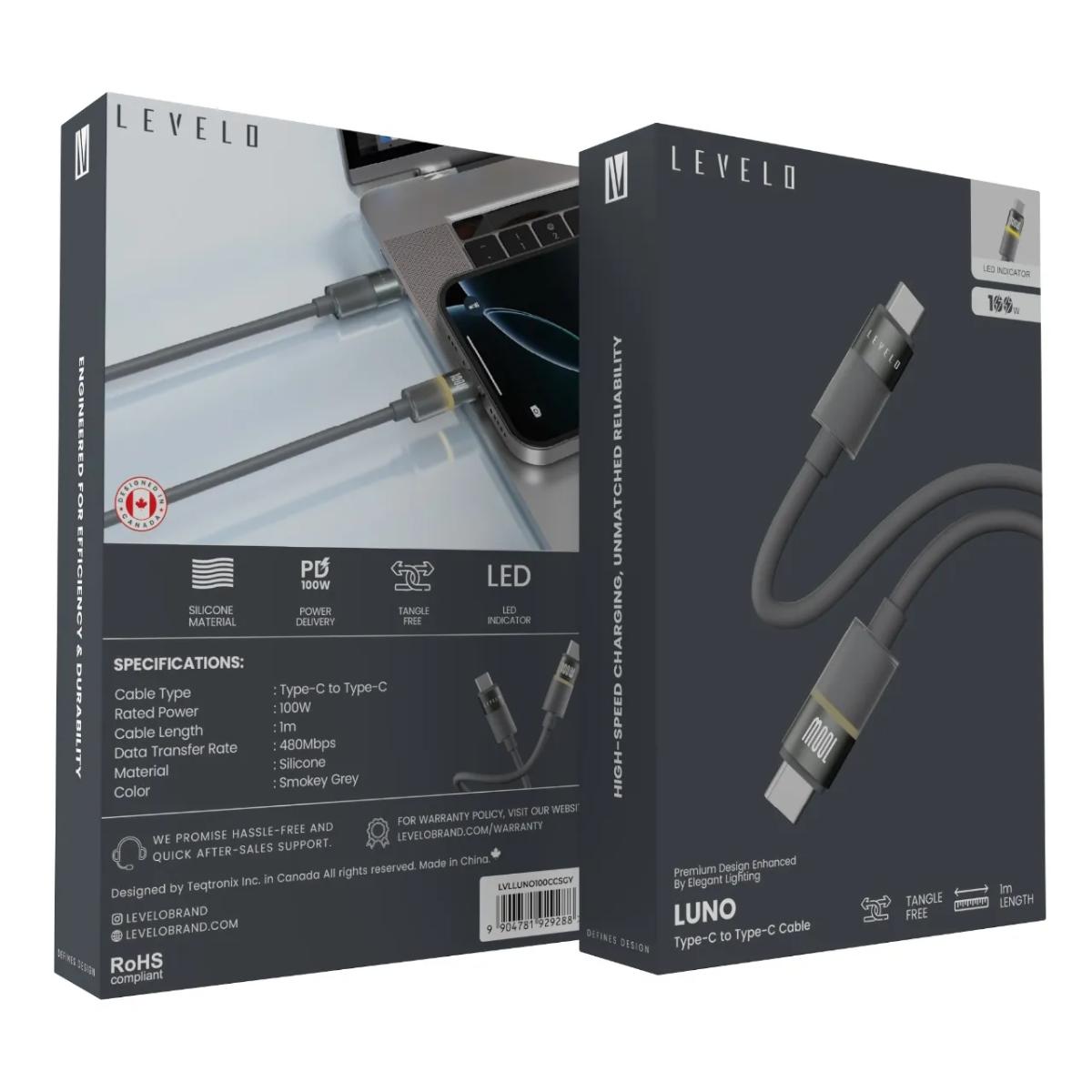 Levelo Luno Type-C to Type-C Cable 1m