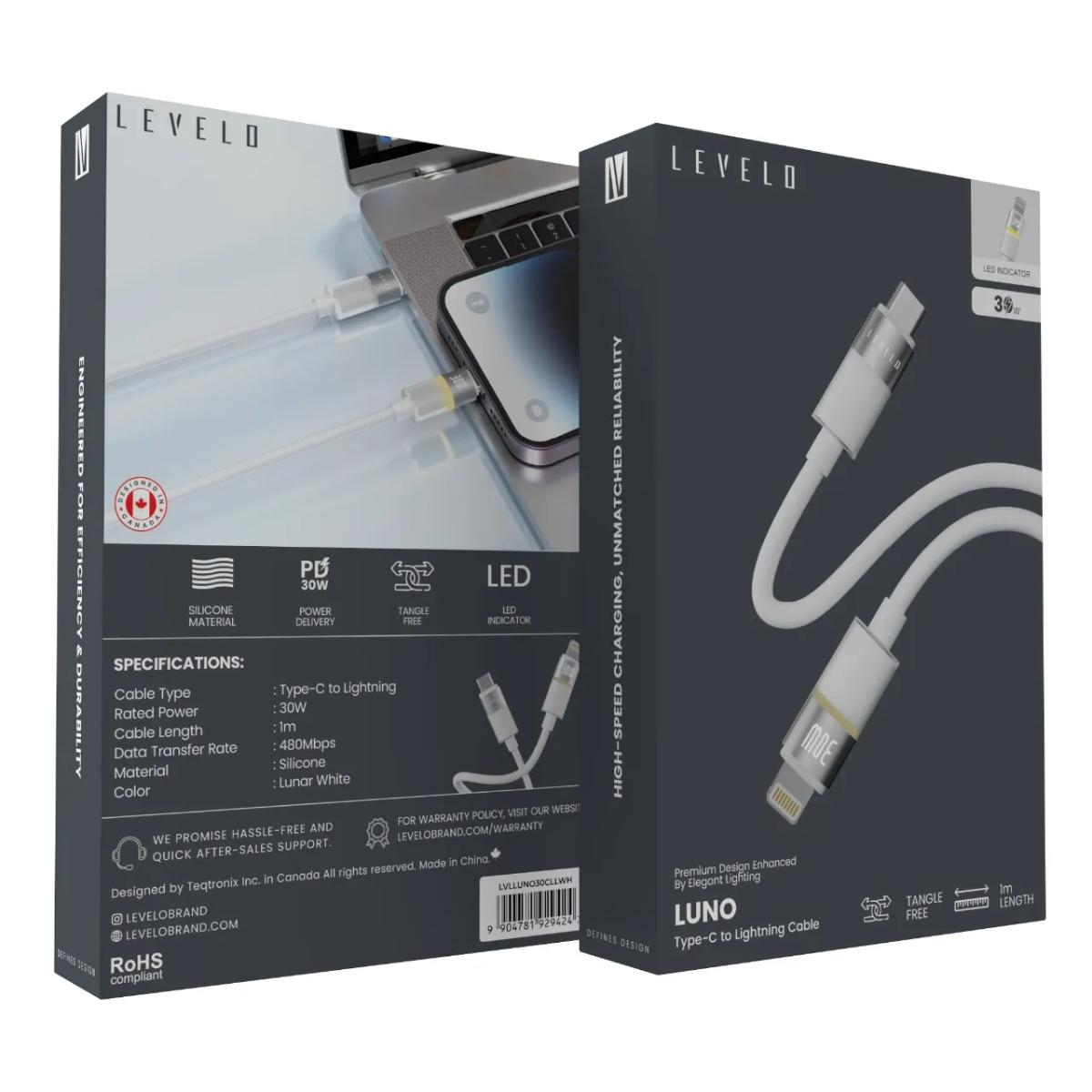 Levelo Luno Type-C to Lightning Cable 1m