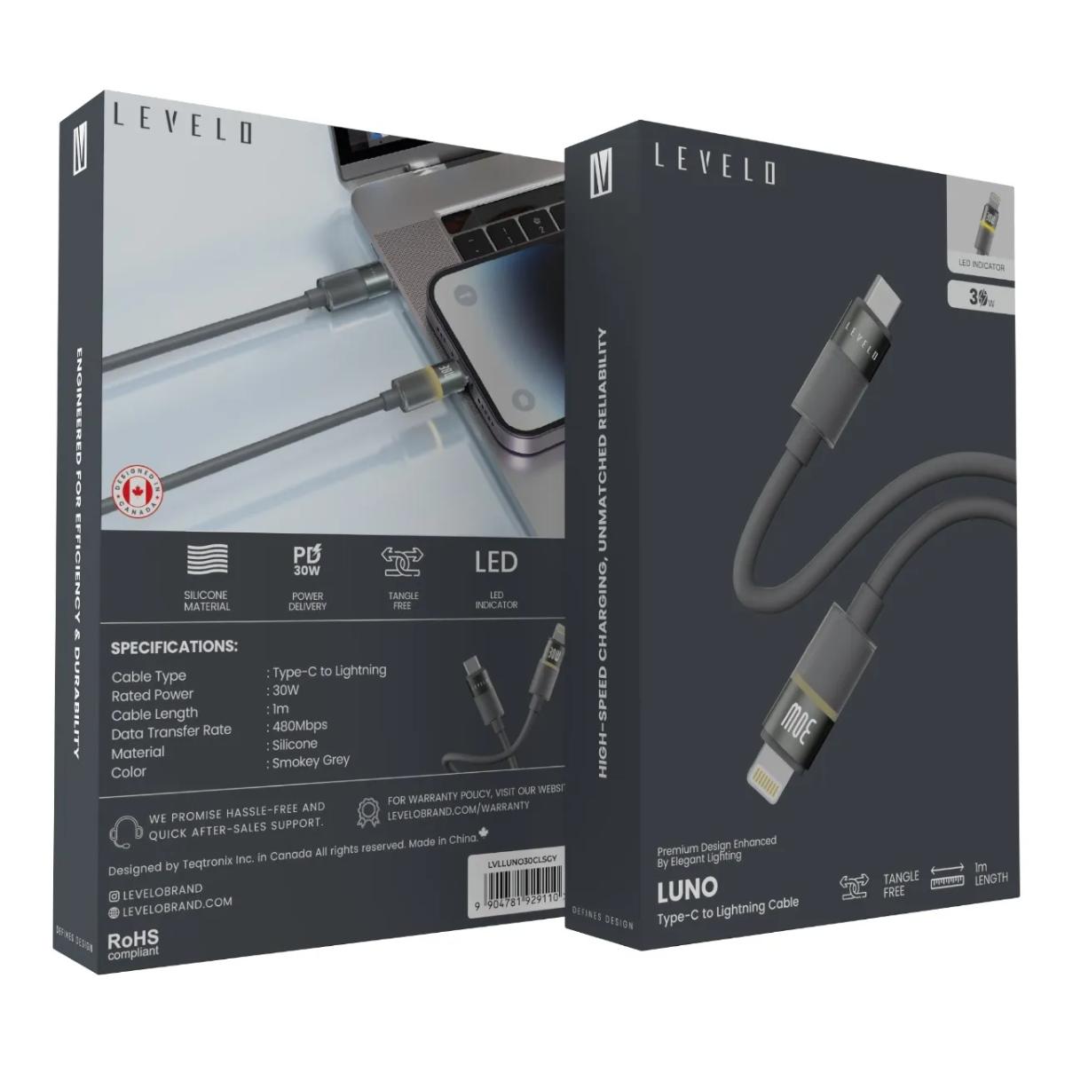 Levelo Luno Type-C to Lightning Cable 1m