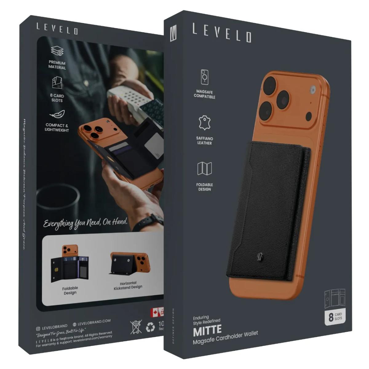 Levelo Mitte 8 in 1 Magsafe Cardholder Wallet