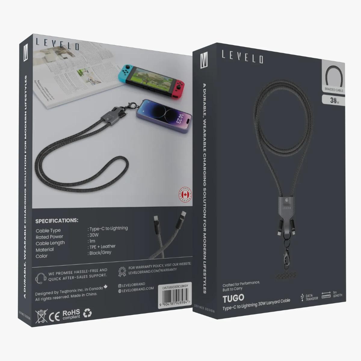 Levelo Tugo 30W Type-C to Lightning Lanyard