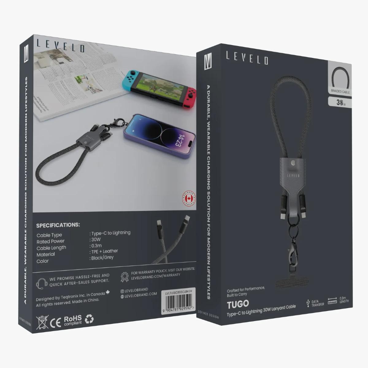 Levelo Tugo 30W Lanyard Cable (Type-C to Lightning)
