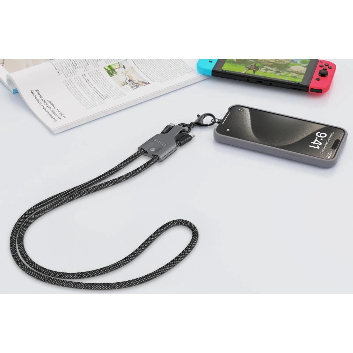 Levelo Tugo 60W Type-C to Type-C Leather Lanyard Cable