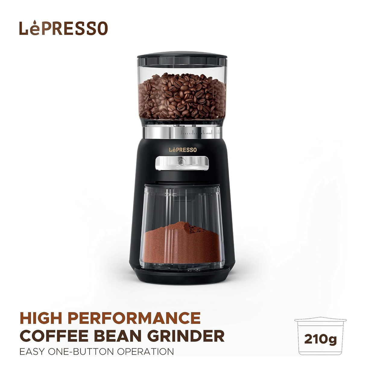 High Performance Coffee Bean Grinder 150W by Lepresso