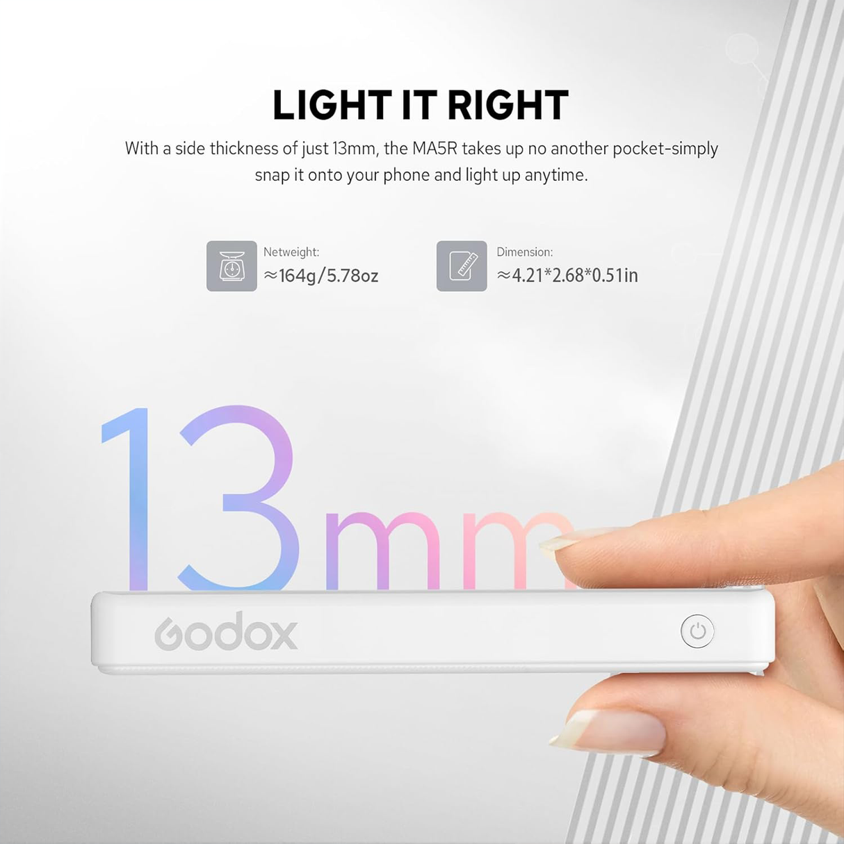 Magnetic Charging Full color LED - Selfie Light & Power Bank by Godox | RGB selfie light | Tradeo Shopping