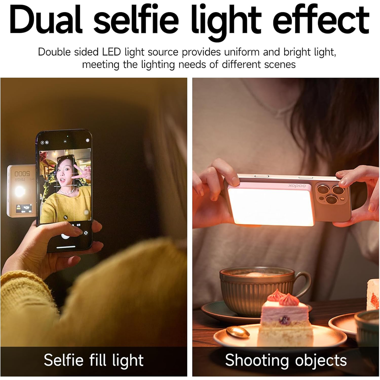 Magnetic Charging Full color LED - Selfie Light & Power Bank by Godox | RGB selfie light | Tradeo Shopping