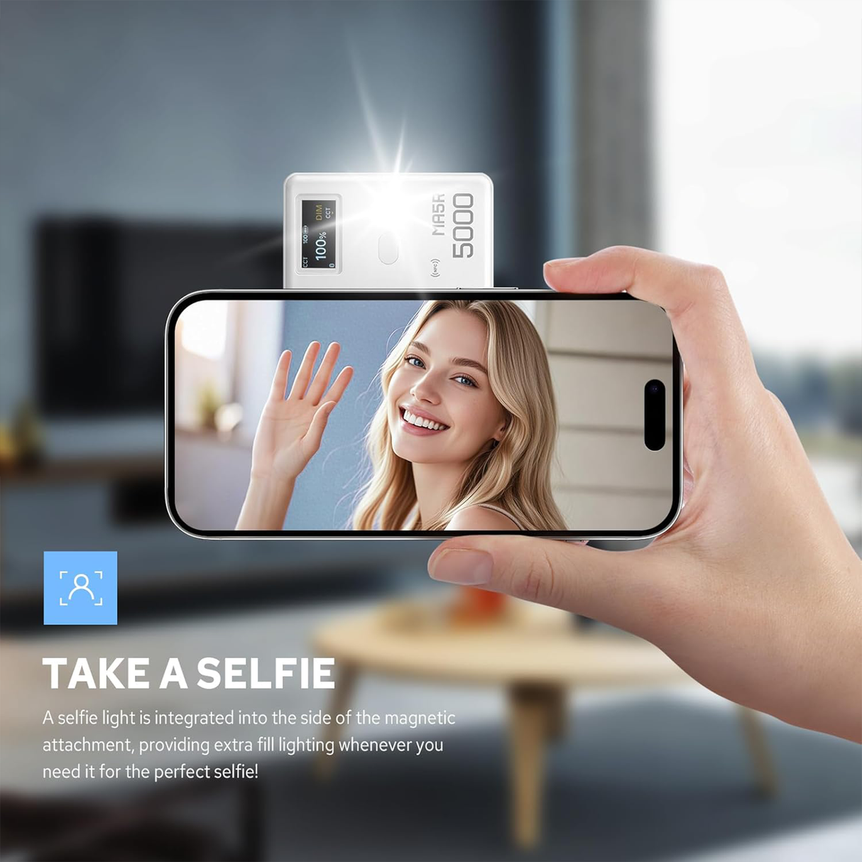 Magnetic Charging Full color LED - Selfie Light & Power Bank by Godox | RGB selfie light | Tradeo Shopping