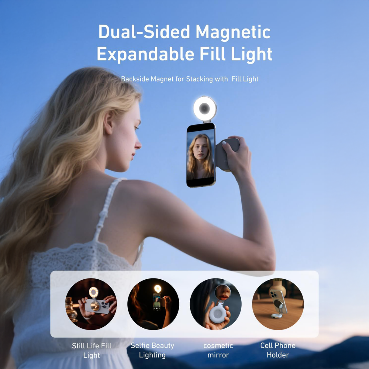 Magnetic Phone Camera Grip with Selfie Ring Light by Telesin