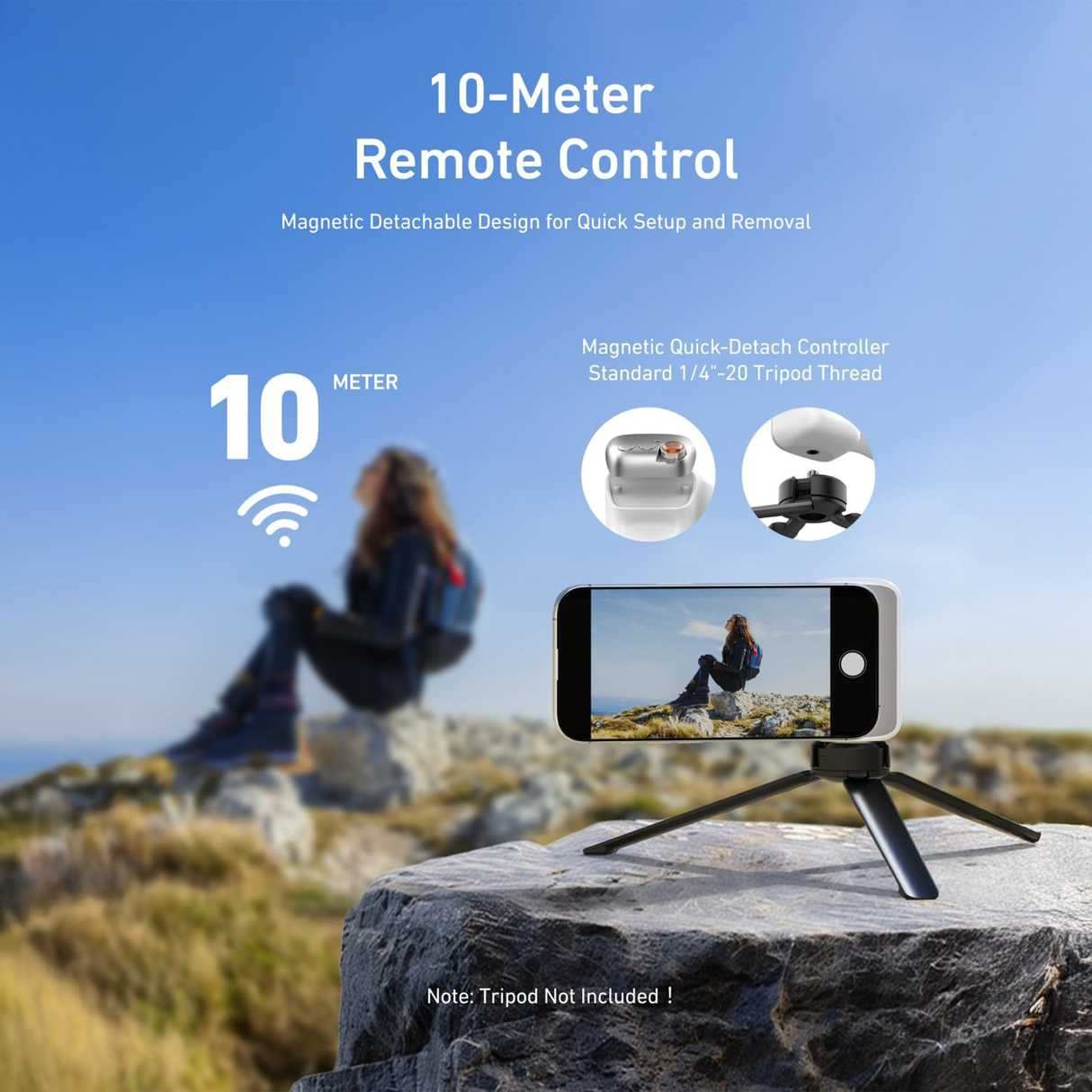 Magnetic Phone Camera Grip with Selfie Ring Light by Telesin