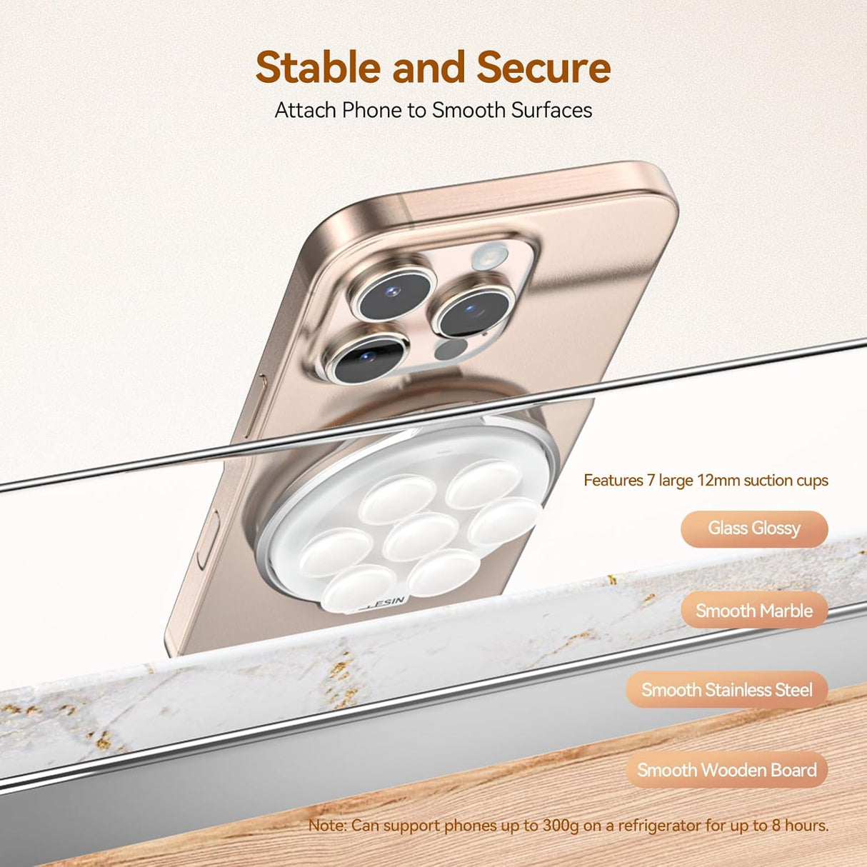 Magnetic Suction Phone Holder with Makeup Mirror by Telesin