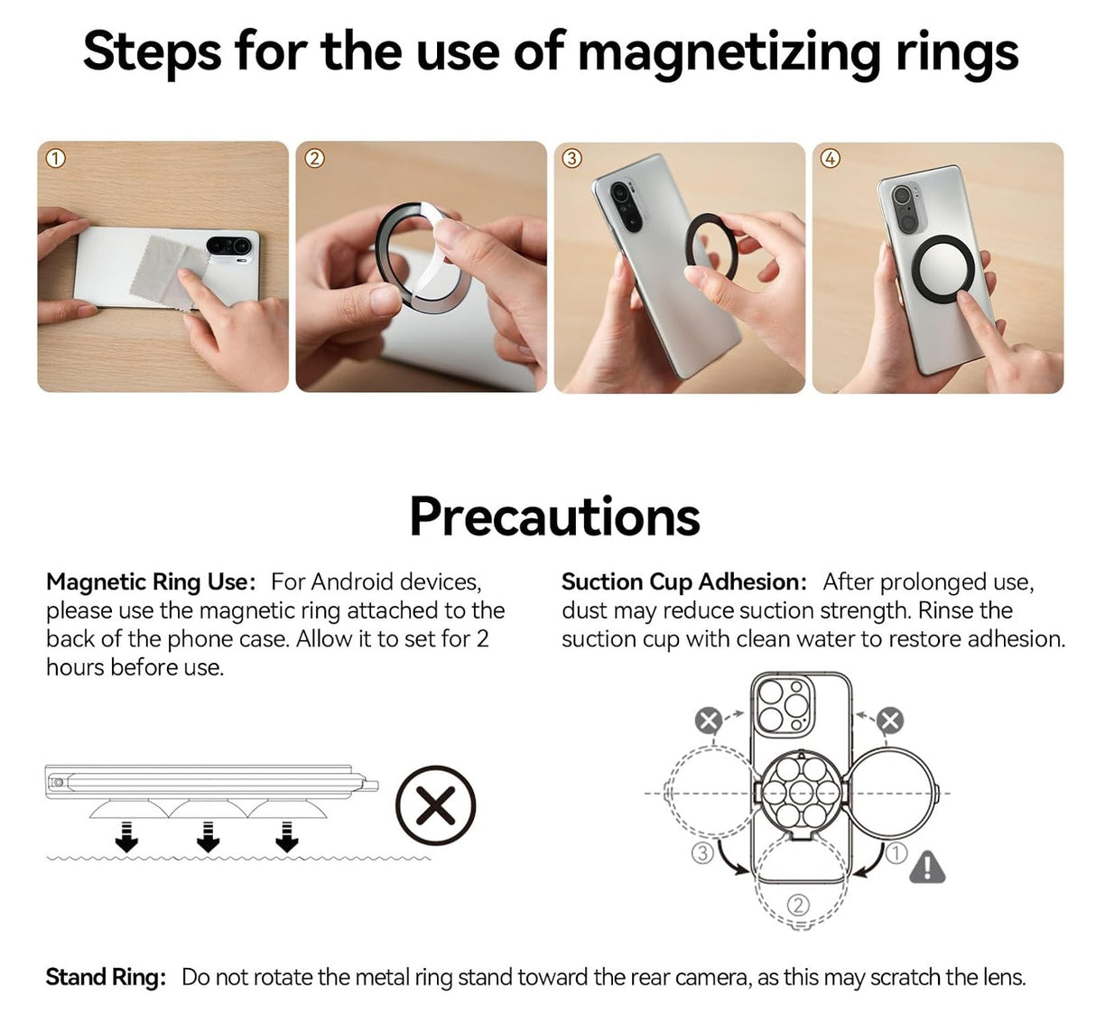 Magnetic Suction Phone Holder with Makeup Mirror by Telesin