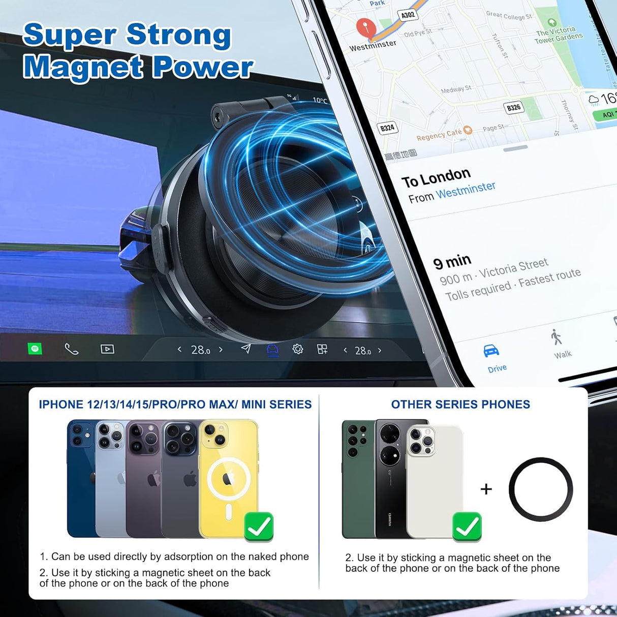 Magnetic Vacuum Suction Phone Holder C1 - 360 Degree Rotatable | Phone Holder | Tradeo Shopping