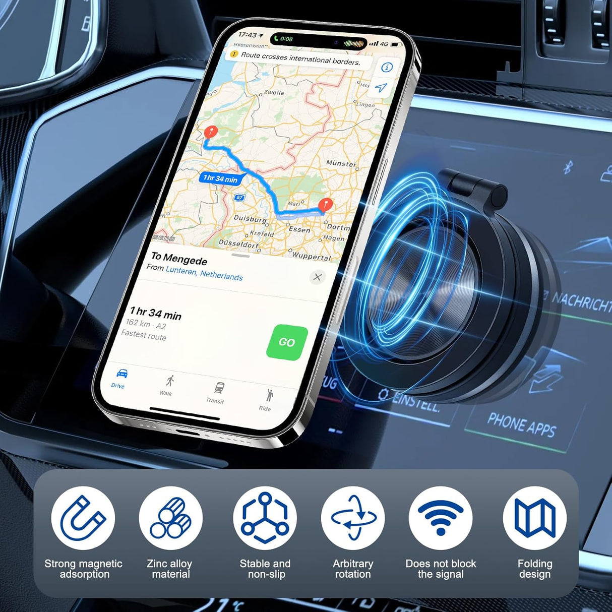 Magnetic Vacuum Suction Phone Holder C1 - 360 Degree Rotatable | Phone Holder | Tradeo Shopping