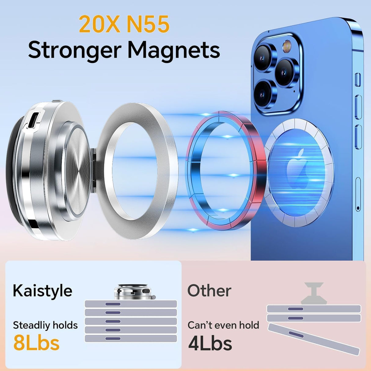 Magnetic Vacuum Suction Phone Holder C1 - 360 Degree Rotatable | Phone Holder | Tradeo Shopping