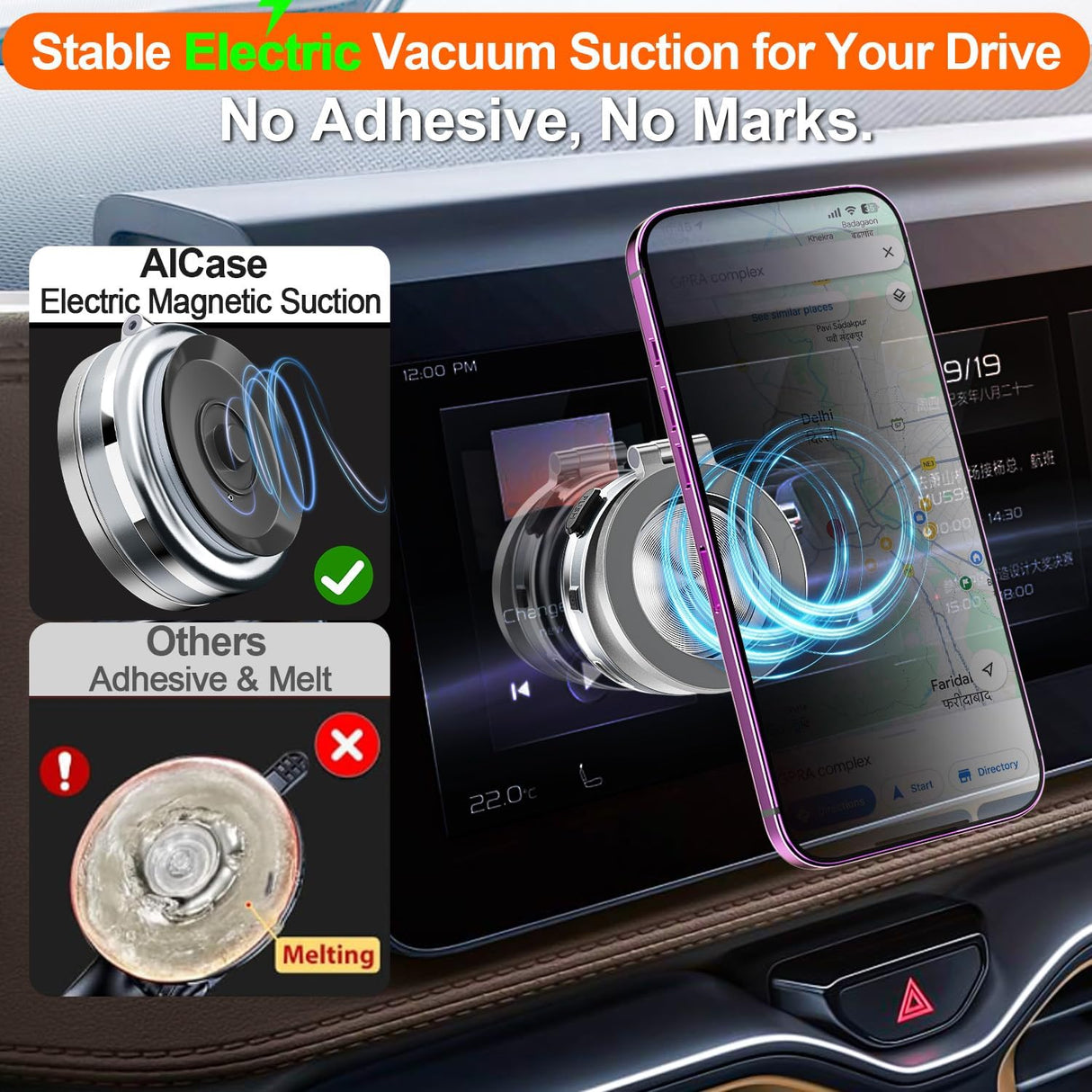 Magnetic Vacuum Suction Phone Holder C1 - 360 Degree Rotatable | Phone Holder | Tradeo Shopping