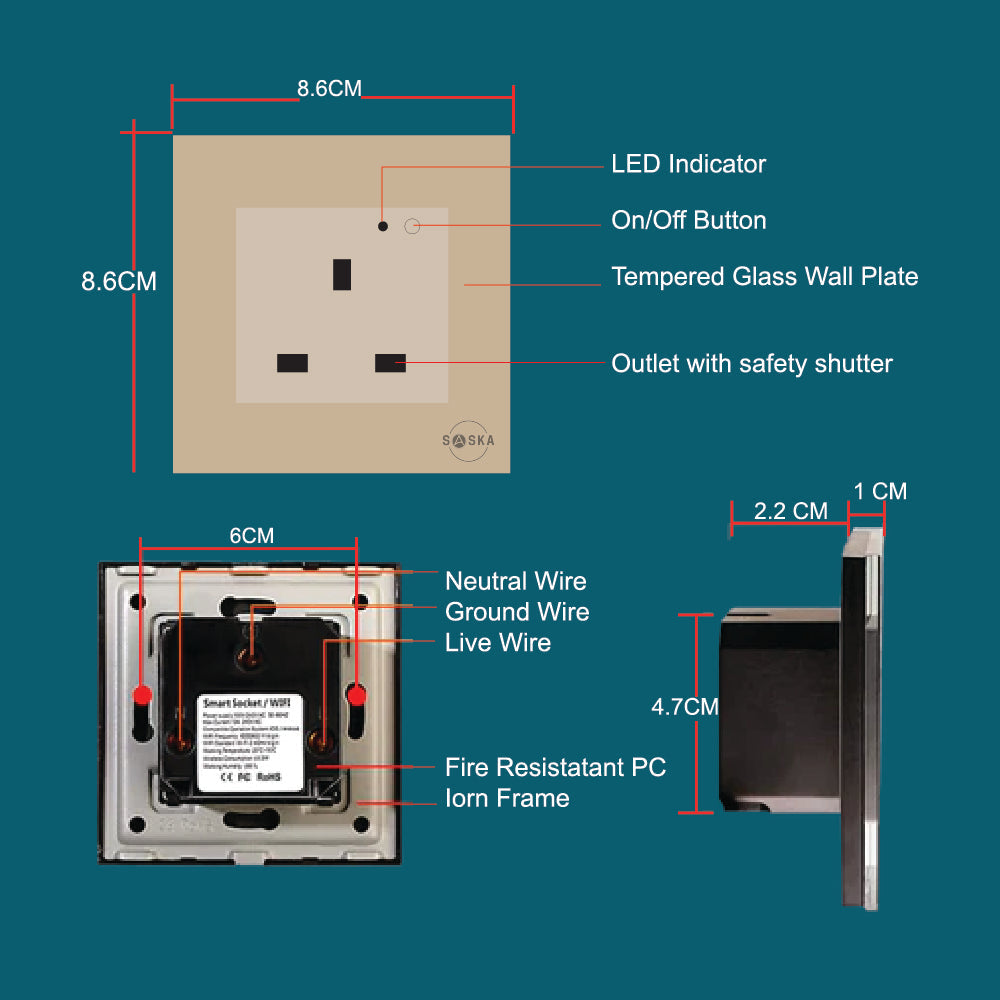 Tradeo Shopping Smart Wall Socket Single | Smart Socket | Tradeo Shopping