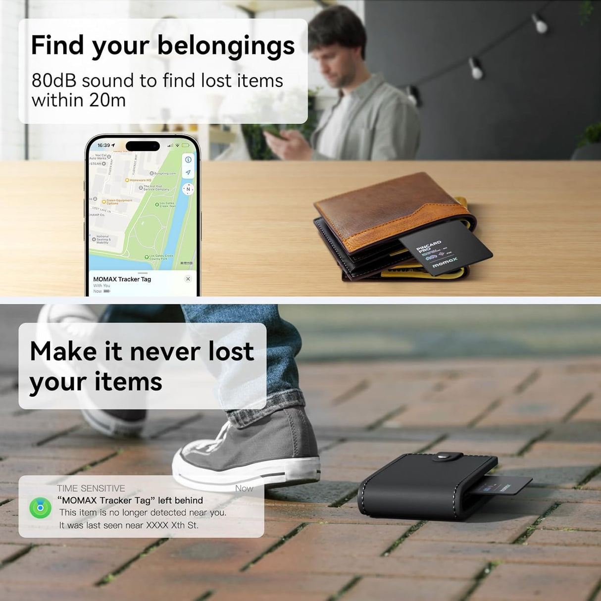 PinCard Pro Rechargeable Find My Locator by Momax