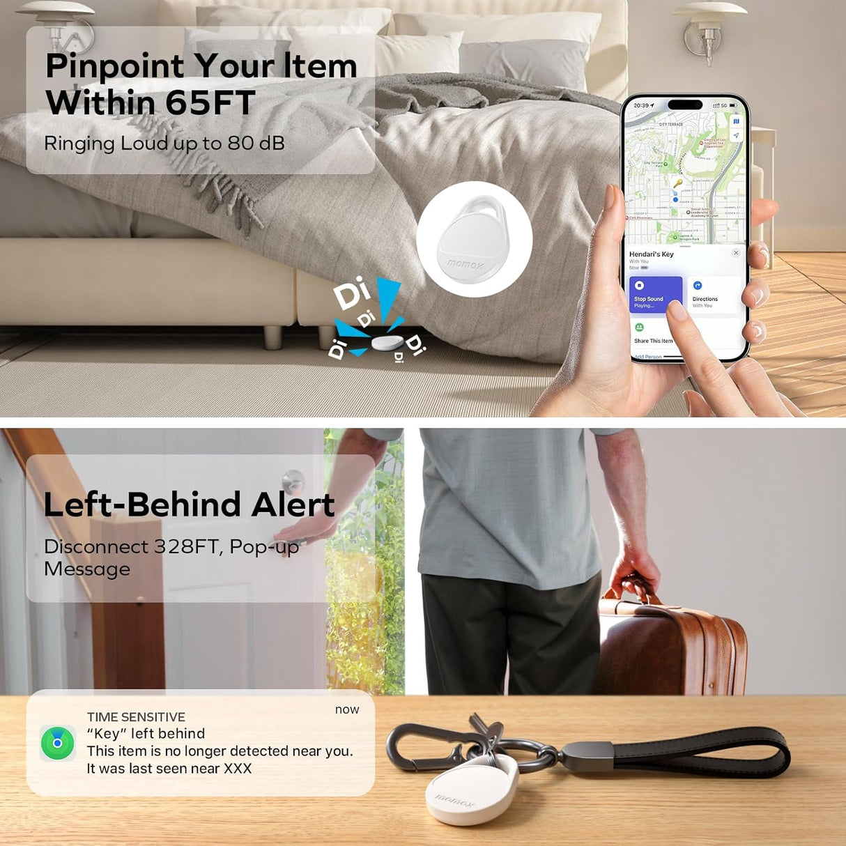 Pinpop Lite Bluetooth Tracker – Smart Item Finder with Apple Find My Support by momax | Tracker | Tradeo Shopping