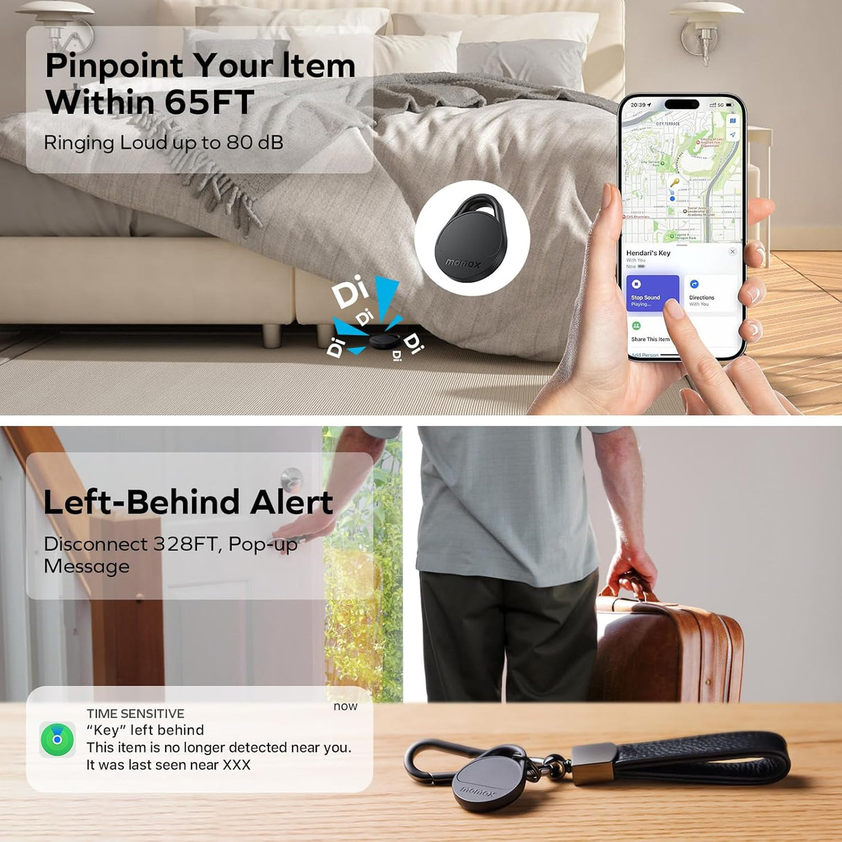 Pinpop Lite Bluetooth Tracker – Smart Item Finder with Apple Find My Support by momax | Tracker | Tradeo Shopping
