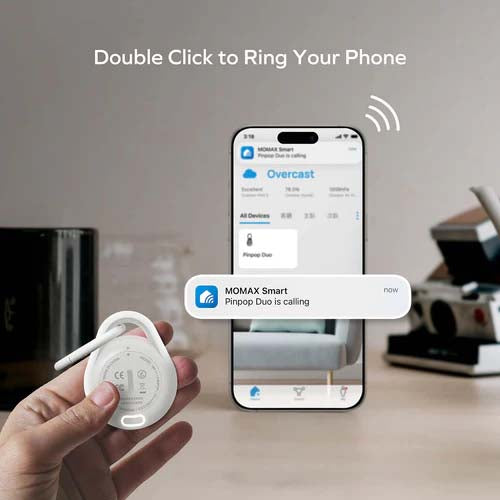 Pinpop Lite Bluetooth Tracker – Smart Item Finder with Apple Find My Support by momax | Tracker | Tradeo Shopping
