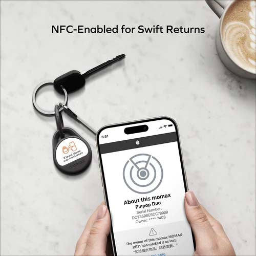 Pinpop Lite Bluetooth Tracker – Smart Item Finder with Apple Find My Support by momax | Tracker | Tradeo Shopping