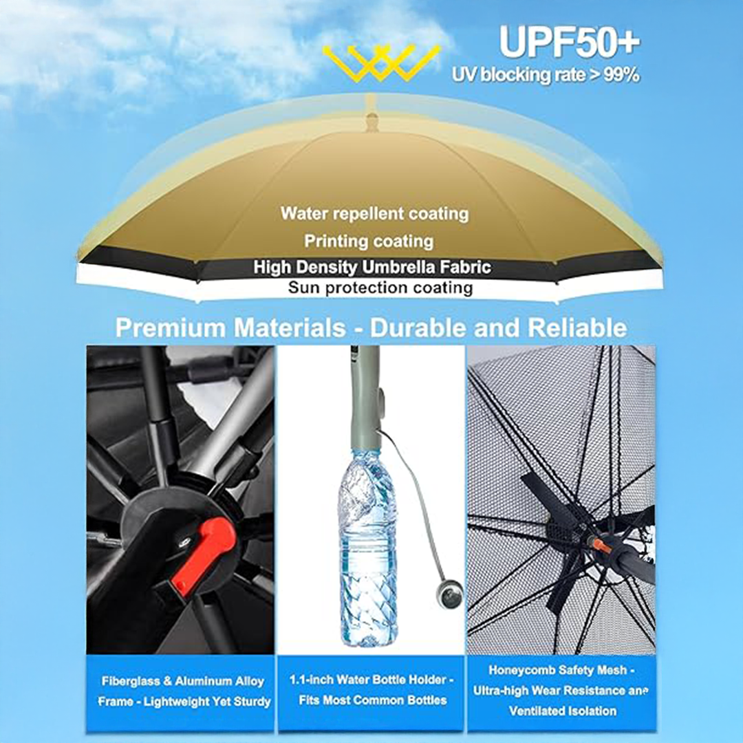 Multi Functional Folding Umbrella with Fan and Sprayer