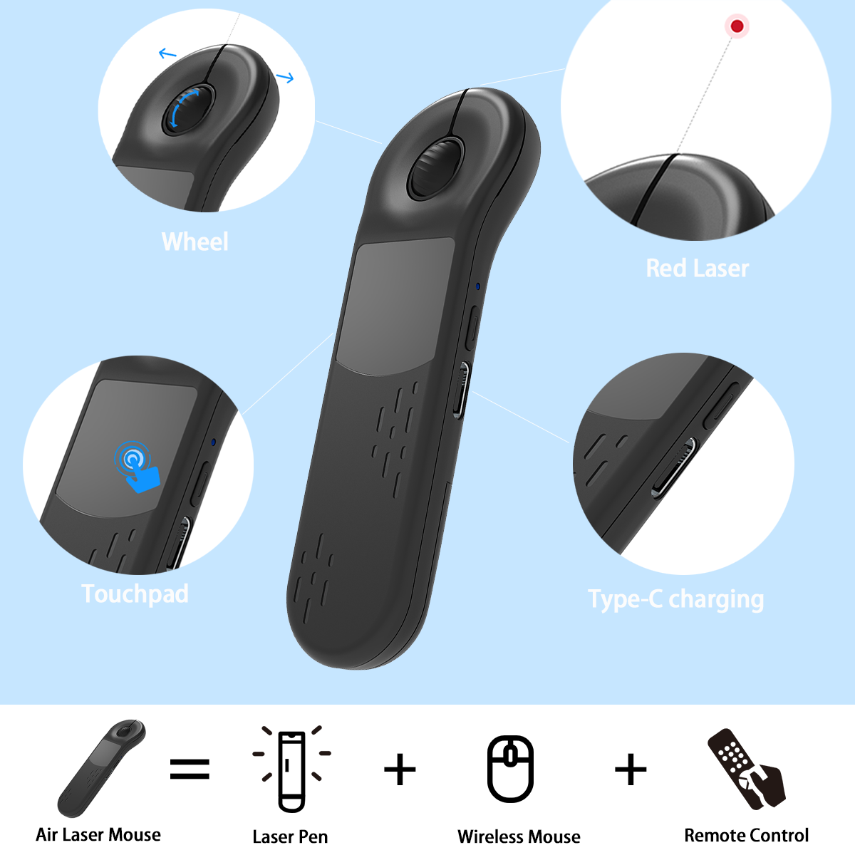 Xring D13 Pro Multi-Functional Air Laser Mouse | Laser Mouse | Tradeo Shopping