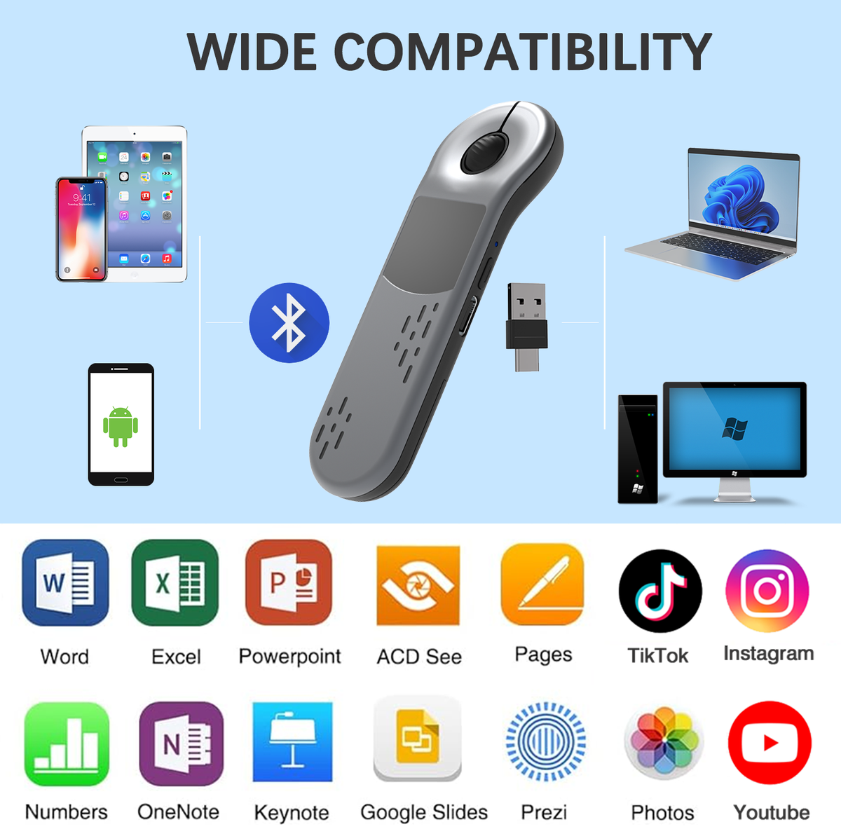 Xring D13 Pro Multi-Functional Air Laser Mouse | Laser Mouse | Tradeo Shopping