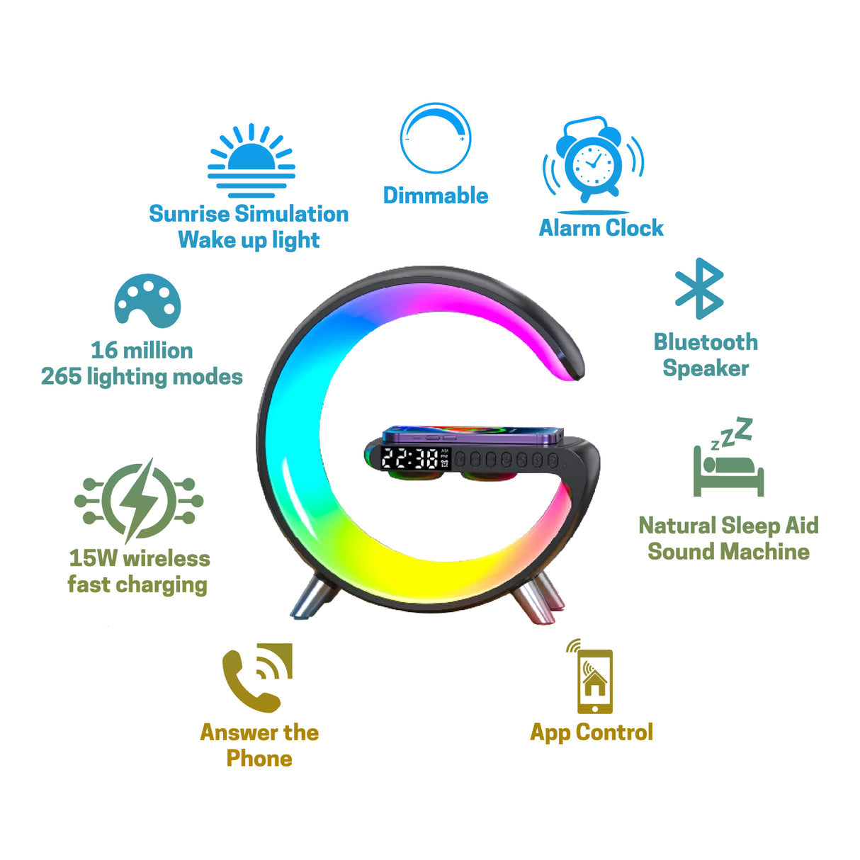 Multifunctional Smart Lamp App Control | Bedside Lamp | Tradeo Shopping