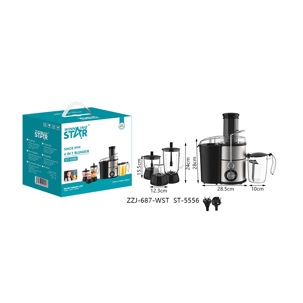 4 in 1 Blender & Juice Extractor – Slow Juicer Multifunctional Machine by Winning Star