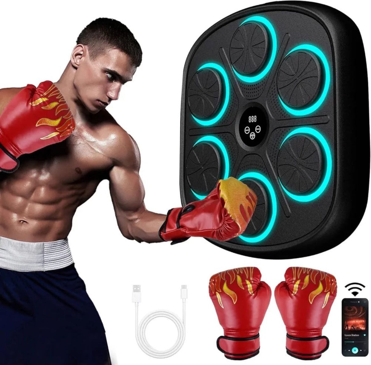Smart Electronic Music Boxing Machine with Gloves