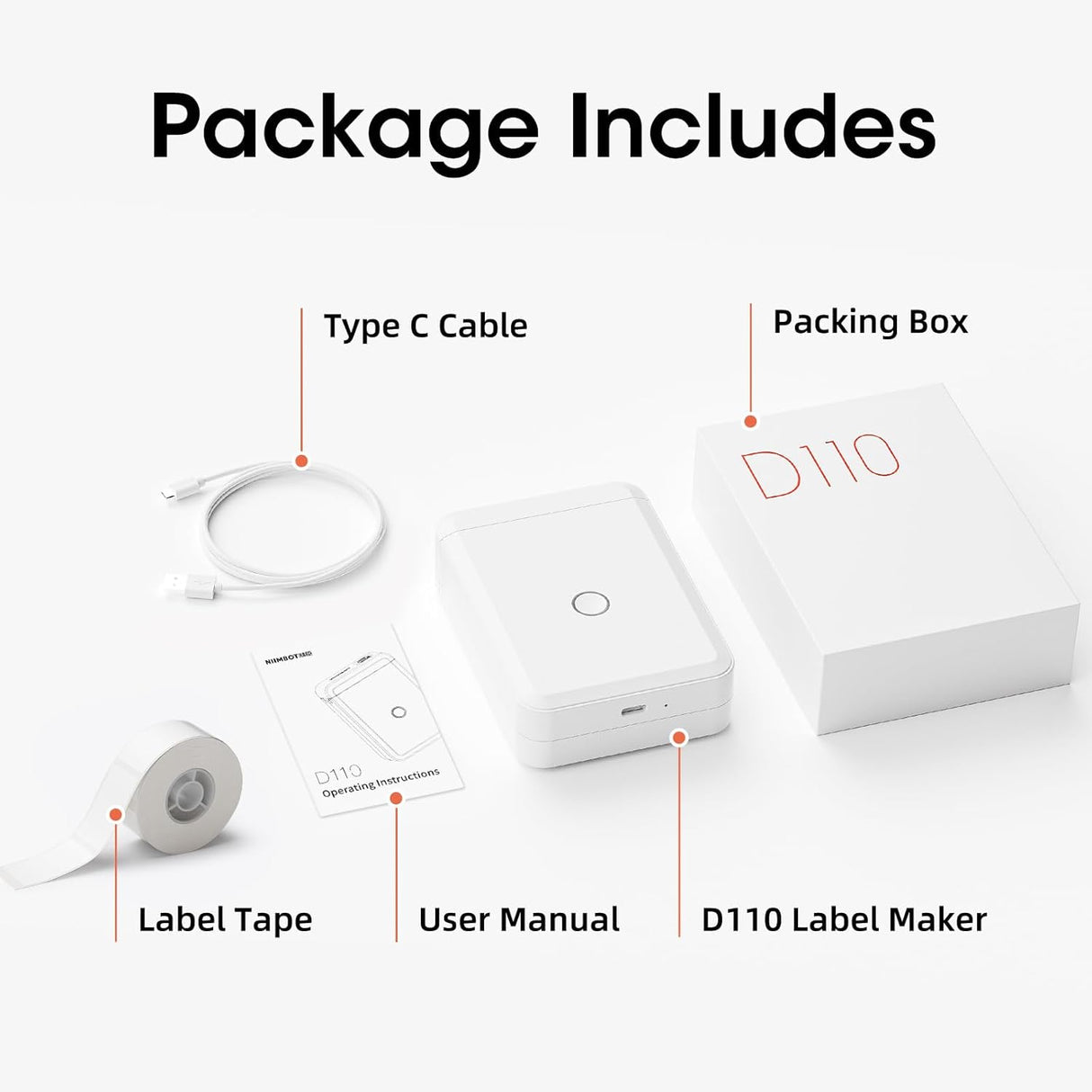 D110 Mini Thermal Label Printer Machine with Tape (1.5 x 3 cm) by NIIMBOT