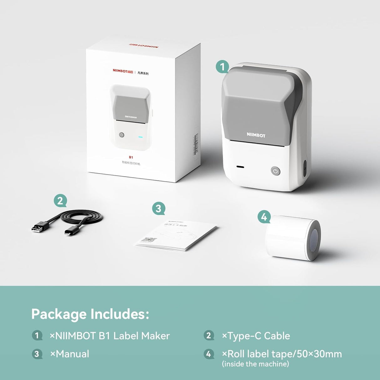 Niimbot B1 Portable Thermal Label Printer 2 inch | Label Printer | Tradeo Shopping