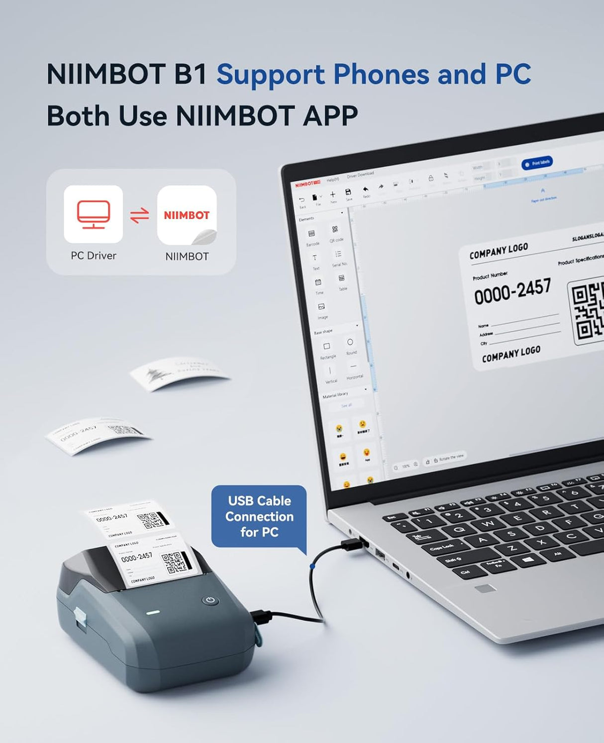 Niimbot B1 Portable Thermal Label Printer 2 inch | Label Printer | Tradeo Shopping