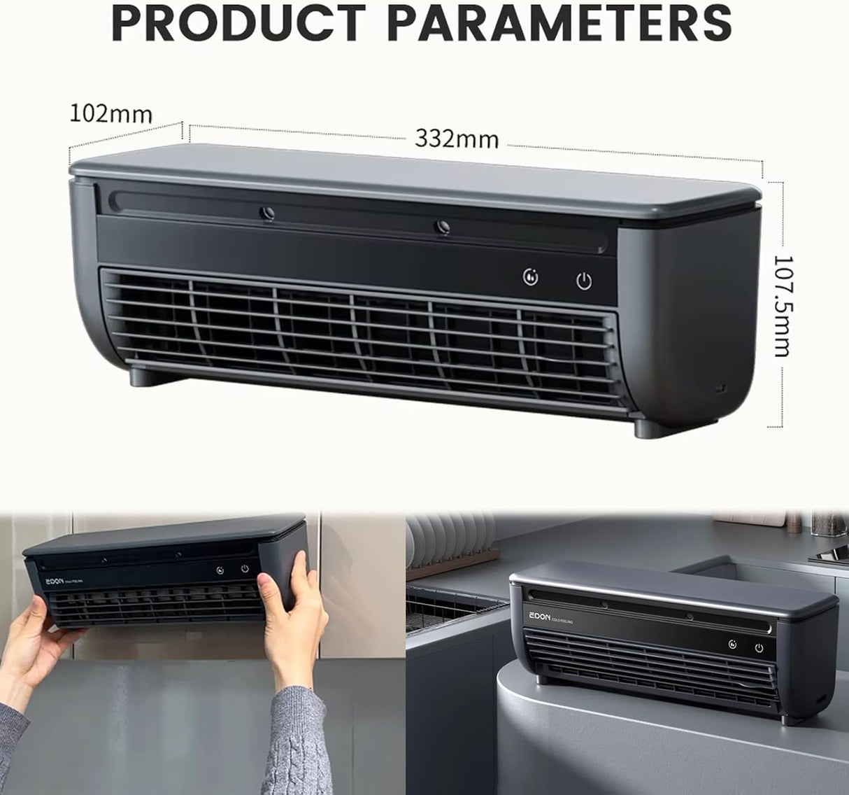 Portable Rechargeable Wall Mounted Mist Air Fan No Drilling