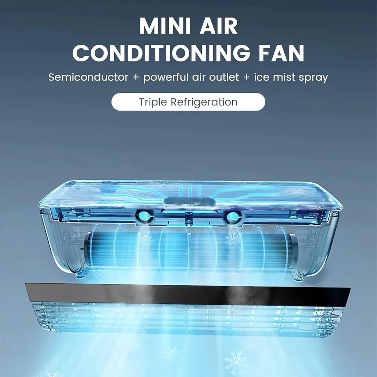 Portable Rechargeable Wall Mounted Mist Air Fan No Drilling