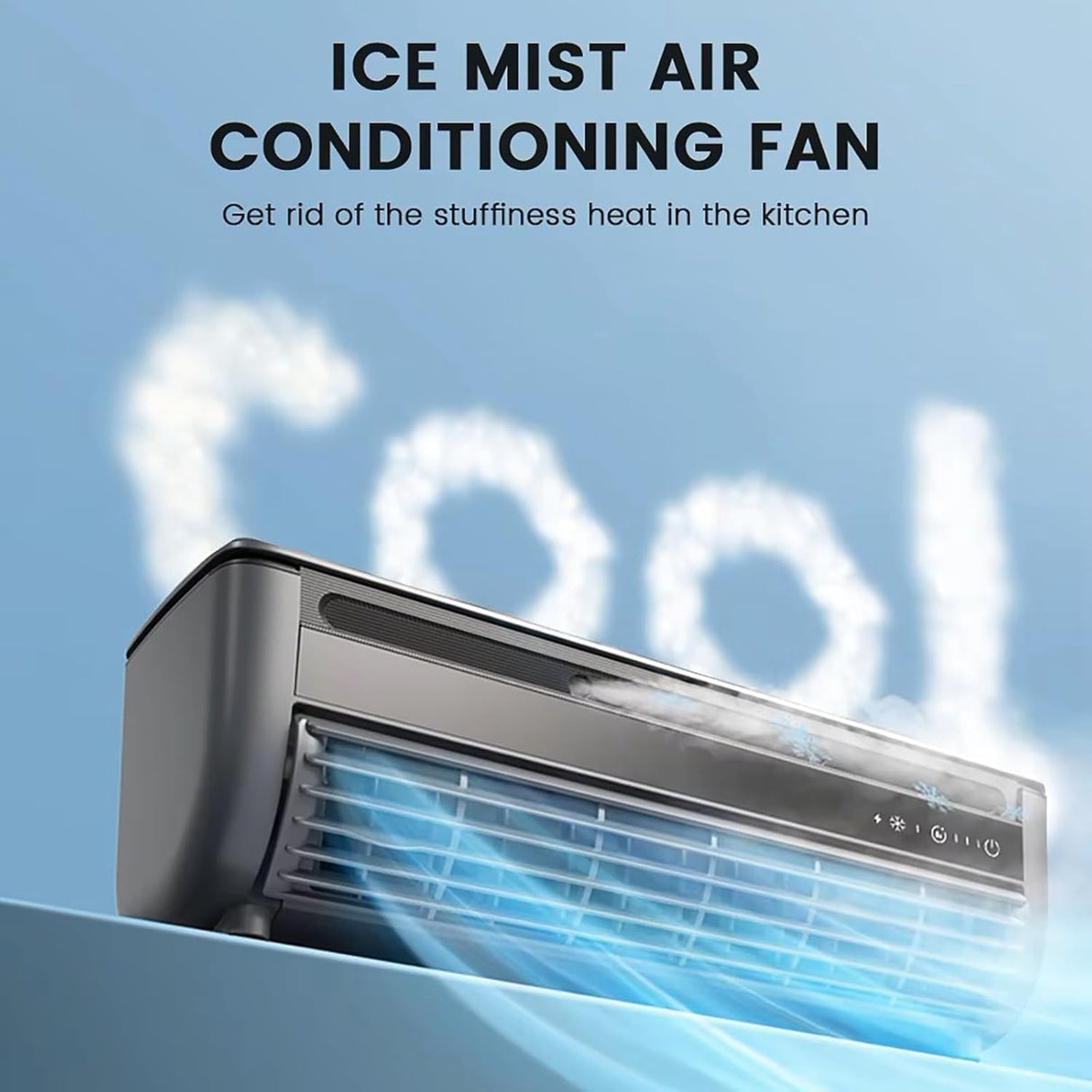 Portable Rechargeable Wall Mounted Mist Air Fan No Drilling